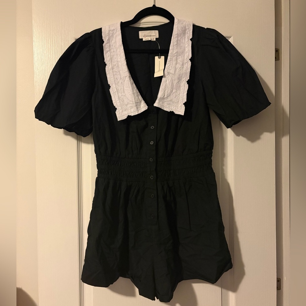 Anthropologie Peter Pan Collared Romper